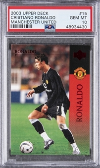 2003 Upper Deck Manchester United #15 Cristiano Ronaldo Rookie Card – PSA GEM MT 10